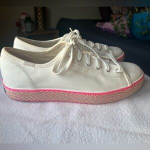 Keds Triple Kick Jut Fox USA Womens 10 Neon Pink & White